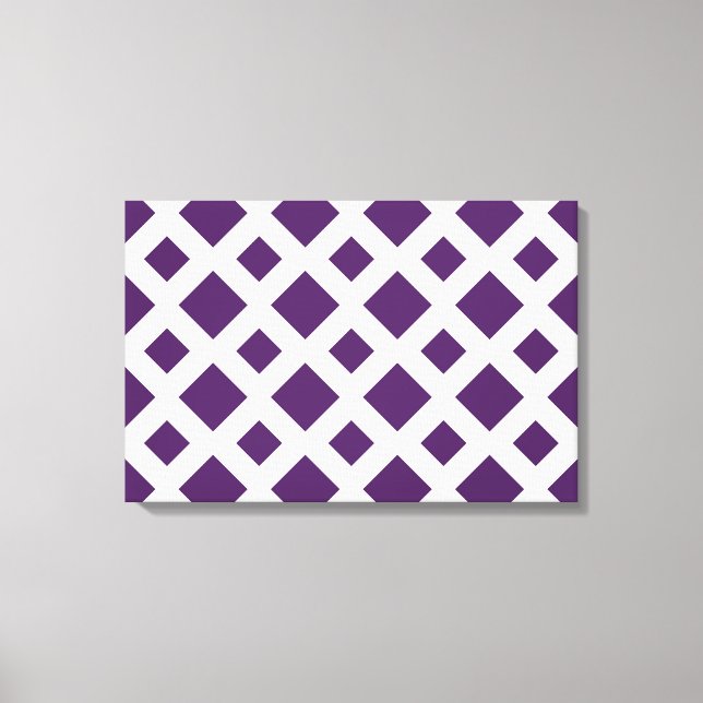 Toile Diamants violets sur blanc (Recto)