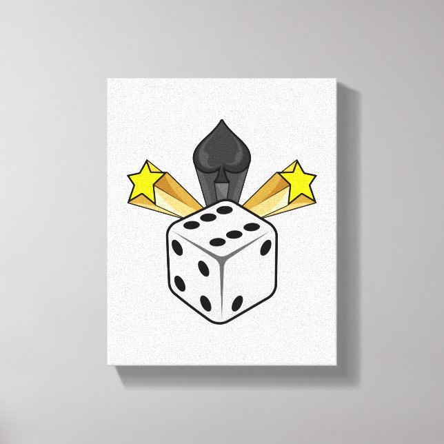 Toile Dice au Poker avec pique et étoiles (Recto)