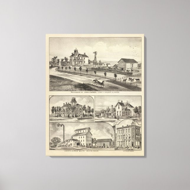 Toile Dickinson County Residences, Kansas (Recto)