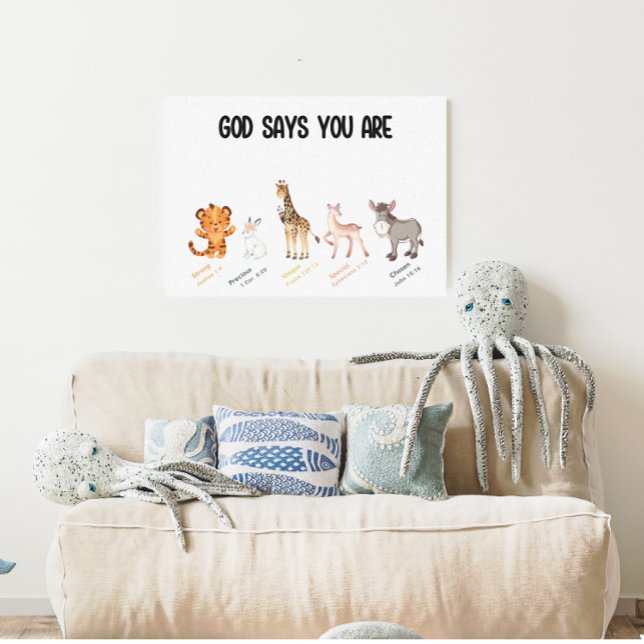 Toile Dieu dit que vous êtes Décor Mur (God says you are canvas wall decor)