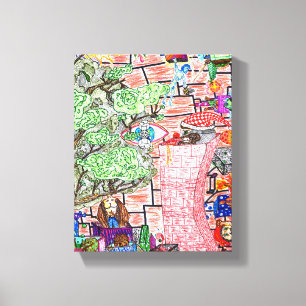 Toile Dieu est dans les détails Blocs verts roses