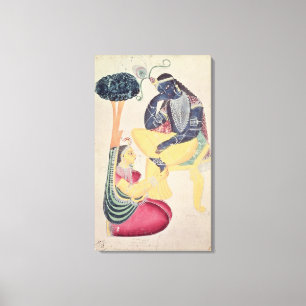 Toile Dieu Krishna avec son amour mortel, Radha