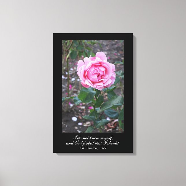 Toile Dieu m'interdit de me connaître - Goethe cite (Recto)