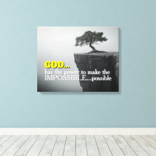 Toile Dieu peut rendre l'impossible possible -Arbre au b