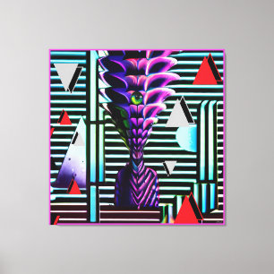 Toile Dieu Tiki étrange à la fête de design de Memphis