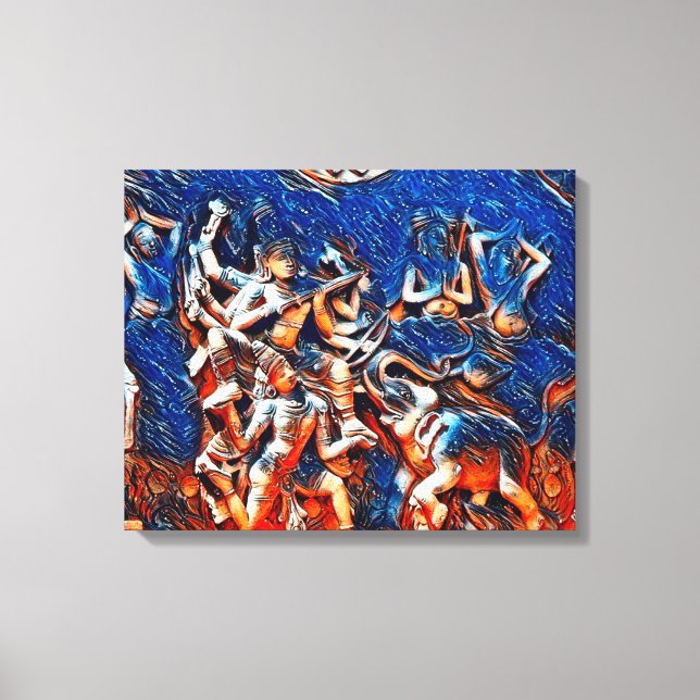 Toile Dieux dansants chinois - Huit Immortels Acrylique (Recto)