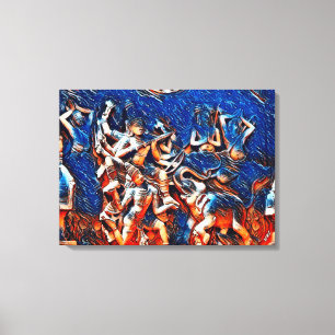 Toile Dieux dansants chinois - Huit Immortels Acrylique