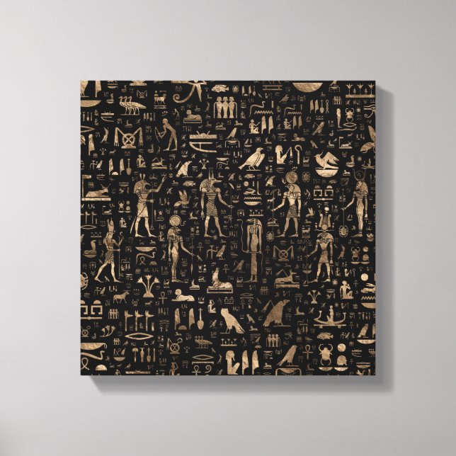 Toile Dieux et hiéroglyphes égyptiens anciens (Recto)