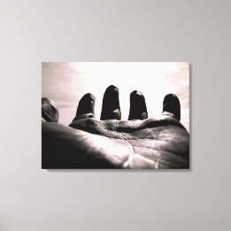 Toile Dieux tendus main par guérison amour noir & blanc