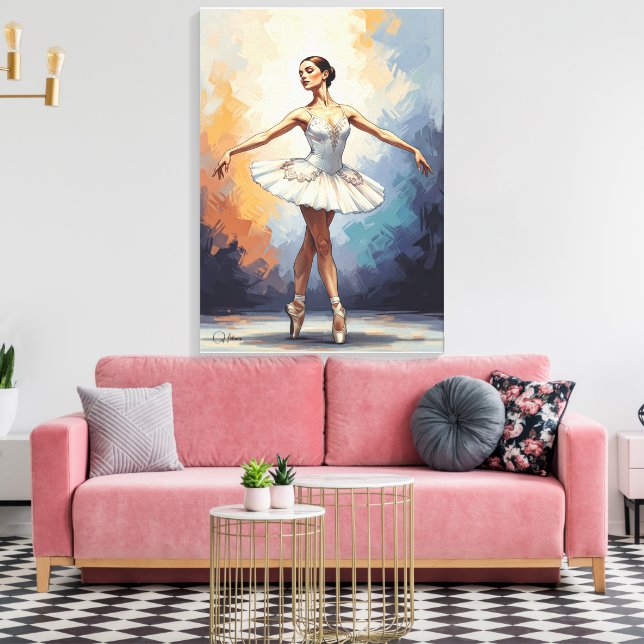 Toile Digital Painting of a Ballerina – Elegant Dance  (Insitu(Salon))