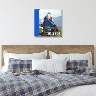 Toile d'illusion photo bleue pour amis meilleurs p