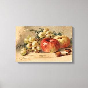 Toile d'impression de pommes et de raisins étiré