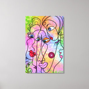 Toile d'impression de visages abstraits