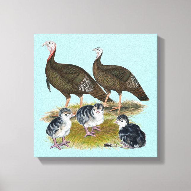 Toile Dindes Famille Sauvage de l'Est (Recto)