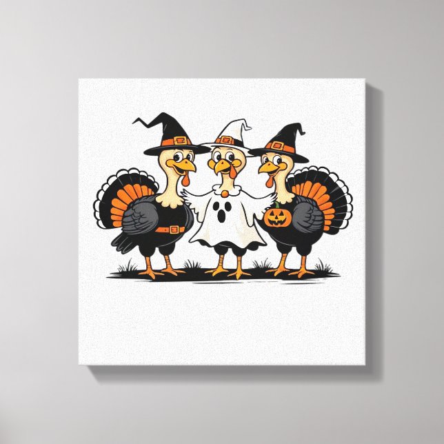 Toile Dindon Halloween Boo, Dinde de Thanksgiving, Effra (Recto)