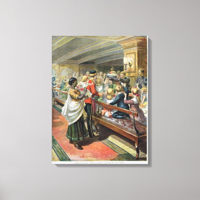 Toile Dîner de Noël pour enfants en mer (Recto)