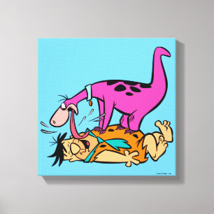 Toile Dino Licking Fred Flintstone