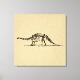 Toile Dinosaur Skeleton Art Vintage