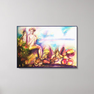 Toile DIONYSUS, jouant de la flûte avec des coquillages