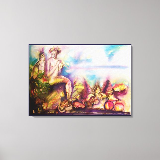 Toile DIONYSUS, jouant de la flûte avec des coquillages  (Recto)