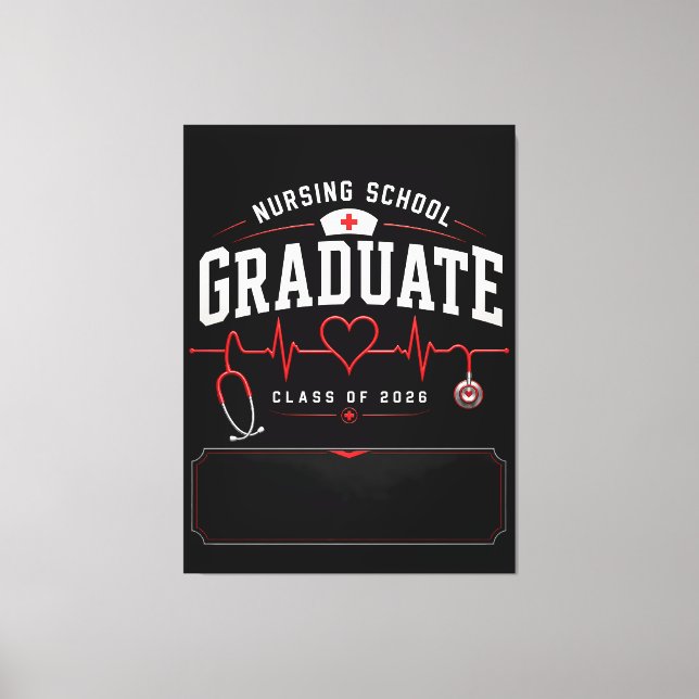 Toile Diplômé de l'école d'infirmières 2026 Cadeau perso (Recto)