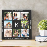 Toile Diplôme monogramme 8 Photo Collage personnalisé<br><div class="desc">Créez votre propre toile enveloppée de graduation unique avec votre nom, initiale, année de classe, nom de collège/uni, une citation inspirante et 8 de vos photos préférées. Le modèle photo est mis en place pour vous d'ajouter 8 de vos photos préférées de vous, vos besties et des rappels de temps...</div>