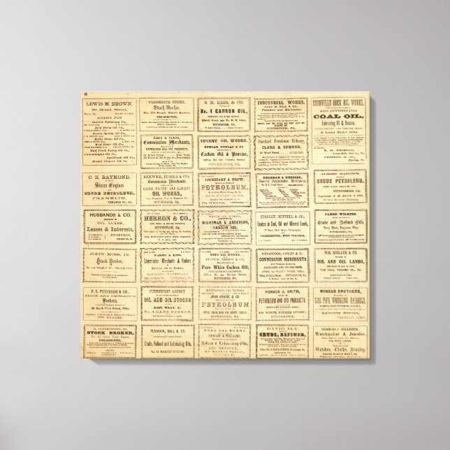 Toile Diverses publicités pétrolières (Recto)