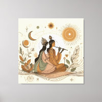 Divine & Belle Radha Krishna Canvas Art Mur