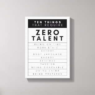 Toile Dix Choses Qui Nécessitent Zéro Talent