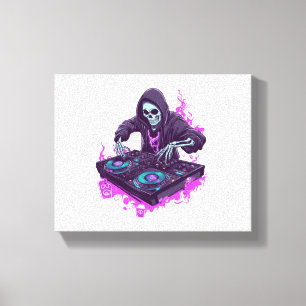 Toile DJ Halloween Skeleton