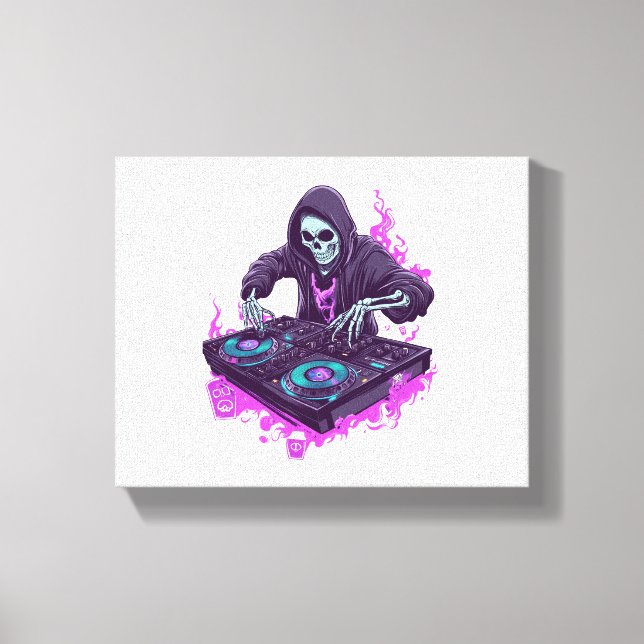 Toile DJ Halloween Skeleton (Recto)