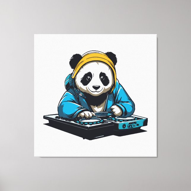 Toile DJ Kawaii Panda (Recto)