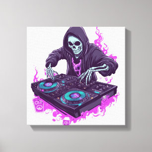 Toile DJ squelette