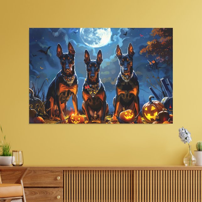Toile Doberman Halloween Épouvantable (Insitu(Salon))