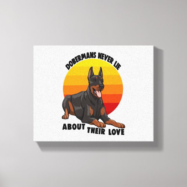 Toile Doberman Ne Ment Jamais Sur Leur Amour (Recto)