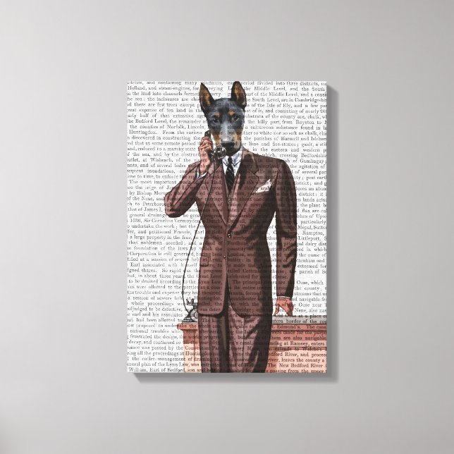 Toile Doberman sur téléphone (Recto)