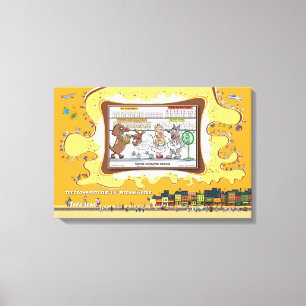 Toile Dog Daze Absurdité Visuelle Humoristique 24x16