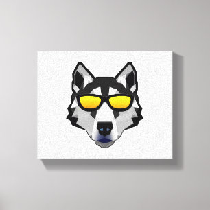 Toile Dog with Sunglasses - Siberian Husky