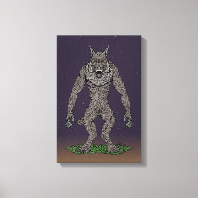 Toile Dogman Cryptid ou Werewolf (Recto)