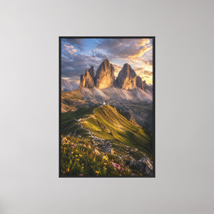 Toile Dolomites cinématographiques Italie Lever de solei