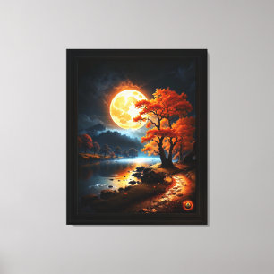 Toile Domaine enchanté de la lune orange par Xzendor7