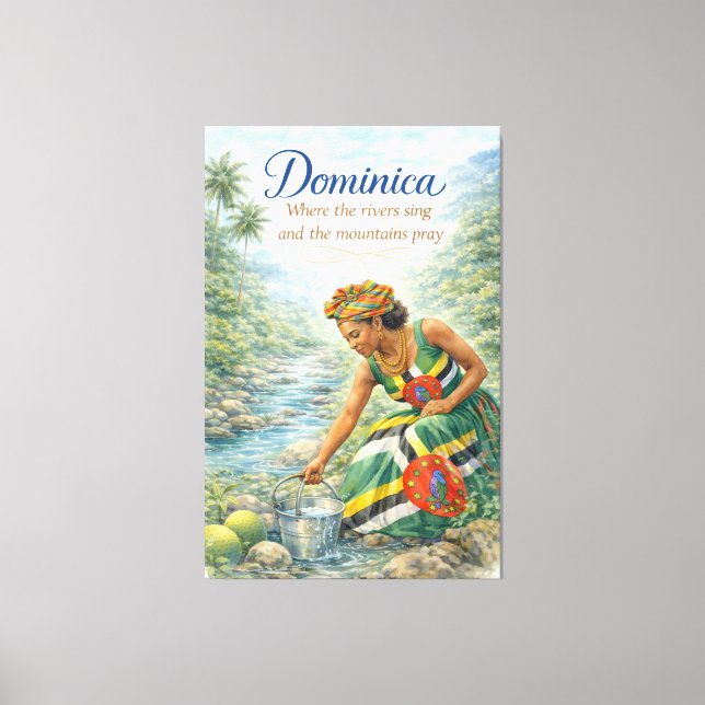 Toile Dominica Where the Rivers Sing and the Mountains (Recto)