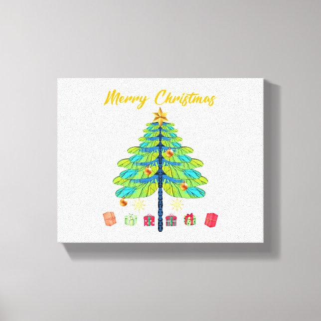 Toile Don d'arbre de Noël de libellule (Recto)