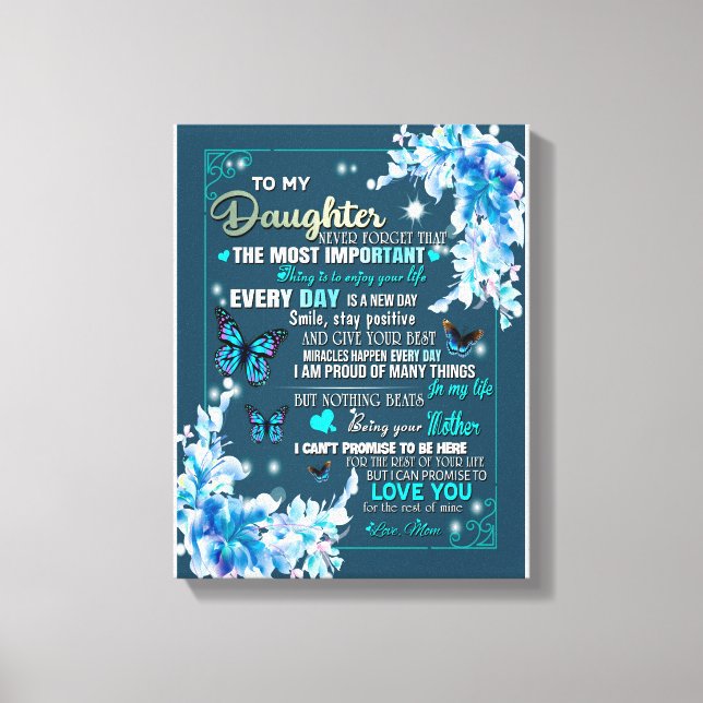 Toile Don de fille | Lettre À Ma Fille De Maman (Recto)