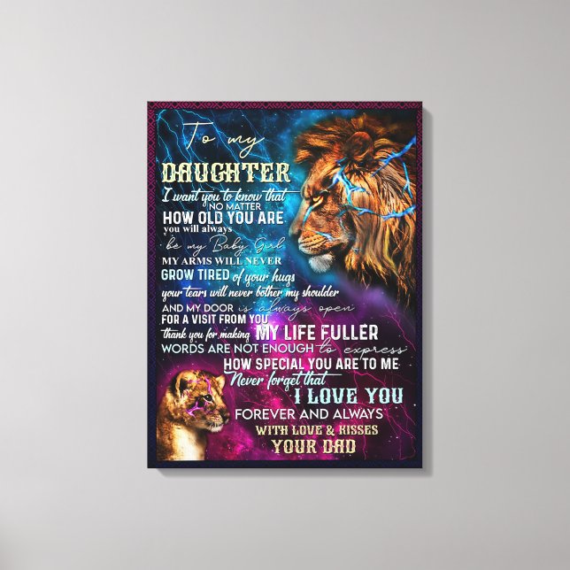 Toile Don de papa pour fille - À ma fille (Recto)