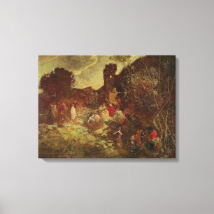 Toile Don Quichotte et Sancho Panza, vers 1865