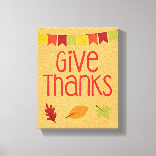 Toile Donnez Merci Thanksgiving Canvas Print (Recto)