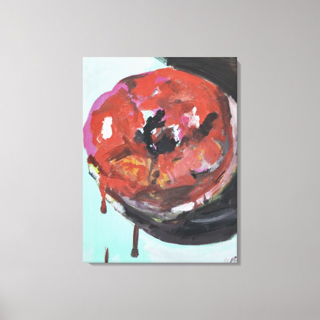 Toile Donut Abstrait Glaçage aux Fraises (Recto)