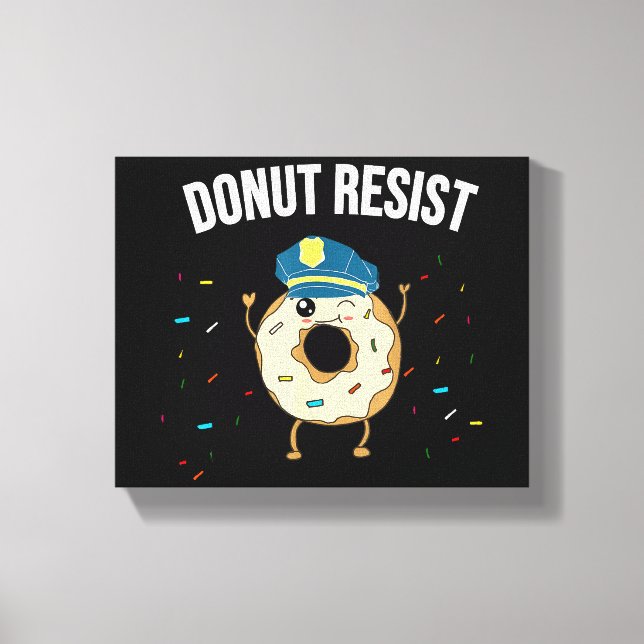 Toile Donut Résistez À Mème Drôle Officier De Police Sou (Recto)