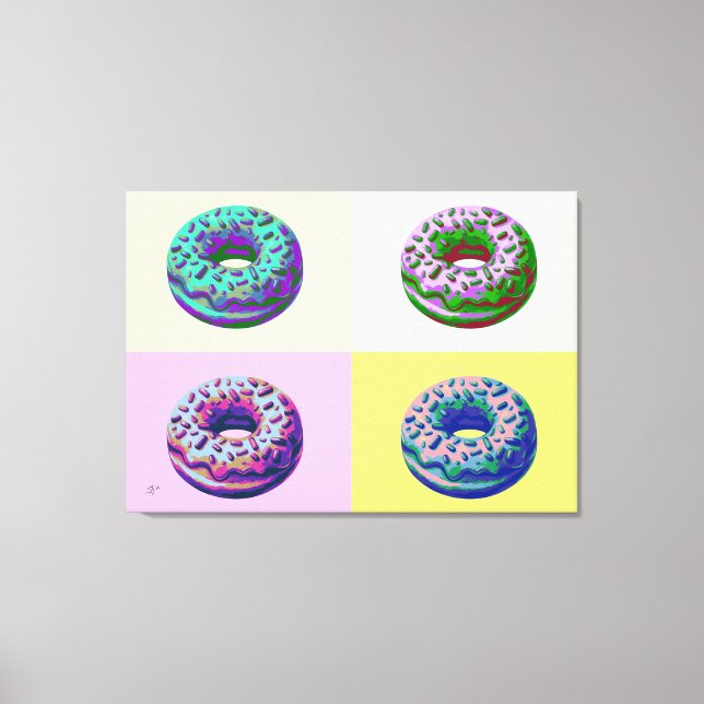 Toile Donuts Retro Style Pop Art  (Recto)